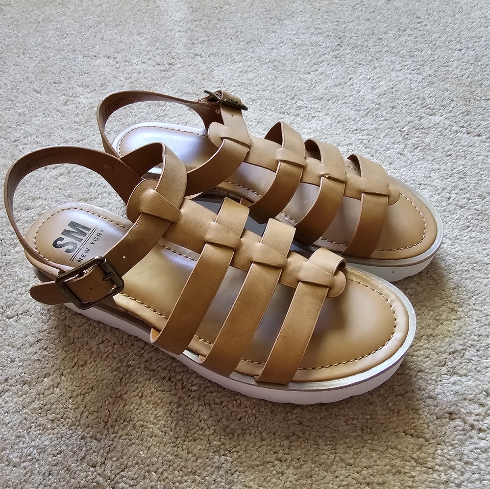 Tan strappy sandals